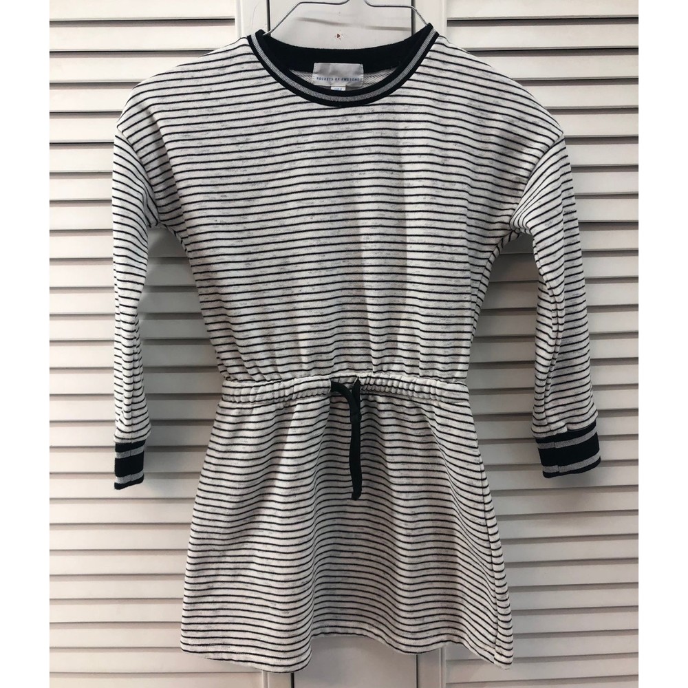 Rockets of awesome size 5 Grey & black French Terry dress